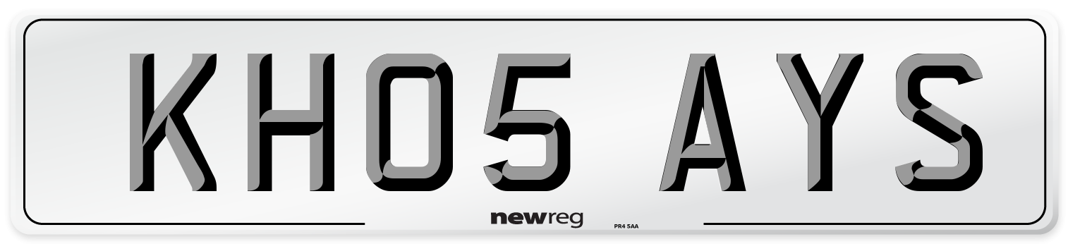 KH05 AYS Number Plate from New Reg